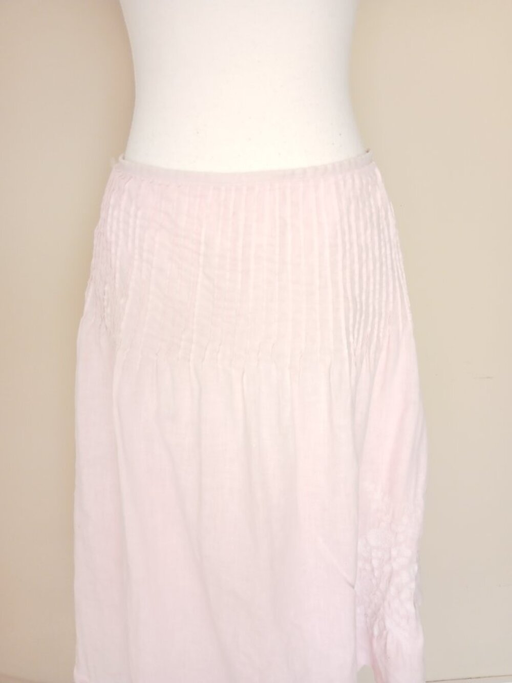 Tommy Hilfiger Pink 100 % Linen Midi Prairie A Line Skirt Size 8 - Picture 2 of 8